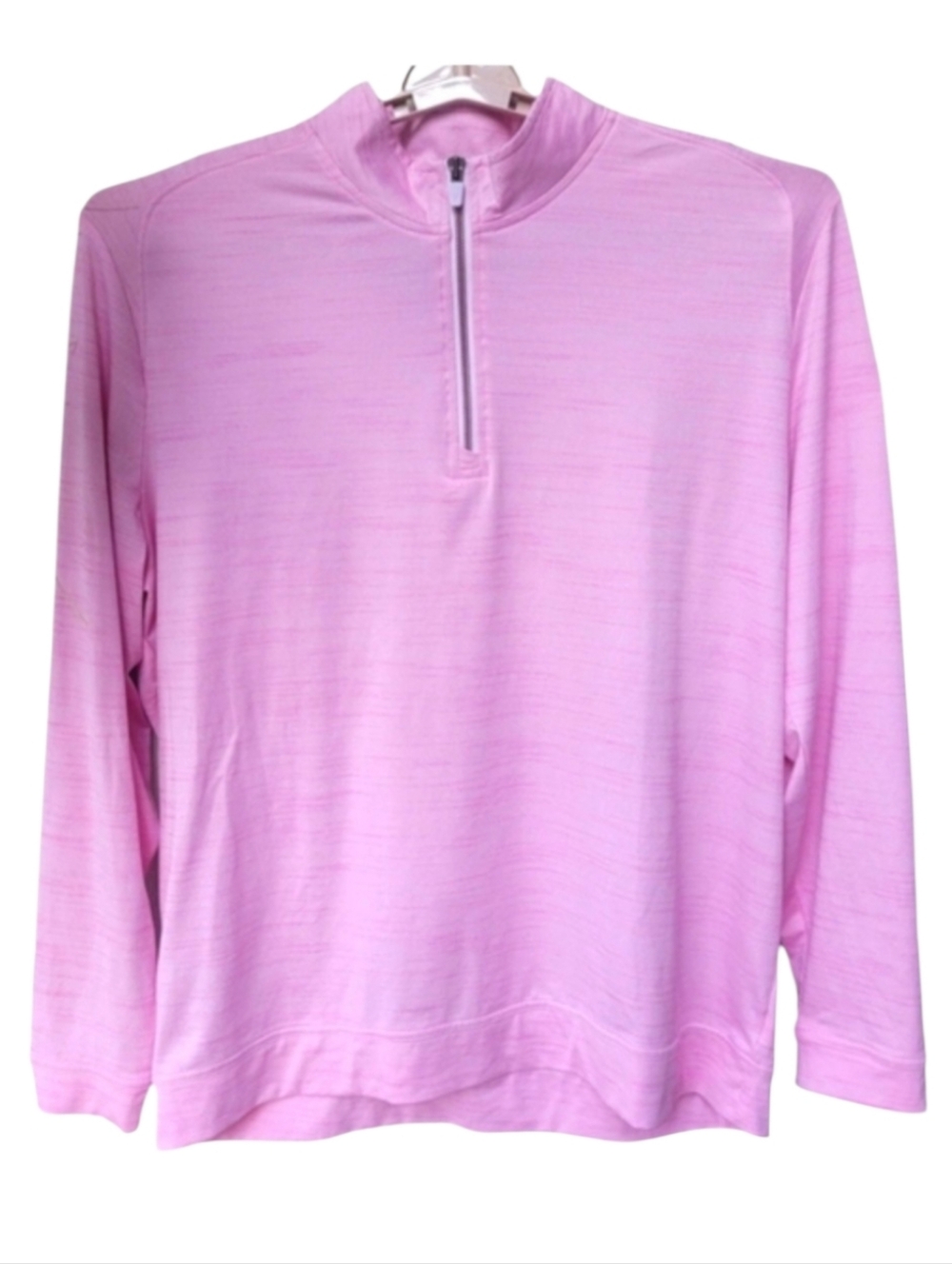 Johnnie-O Mens Performance 1/4 Zip Pullover Logo Heathered Pink Size XL